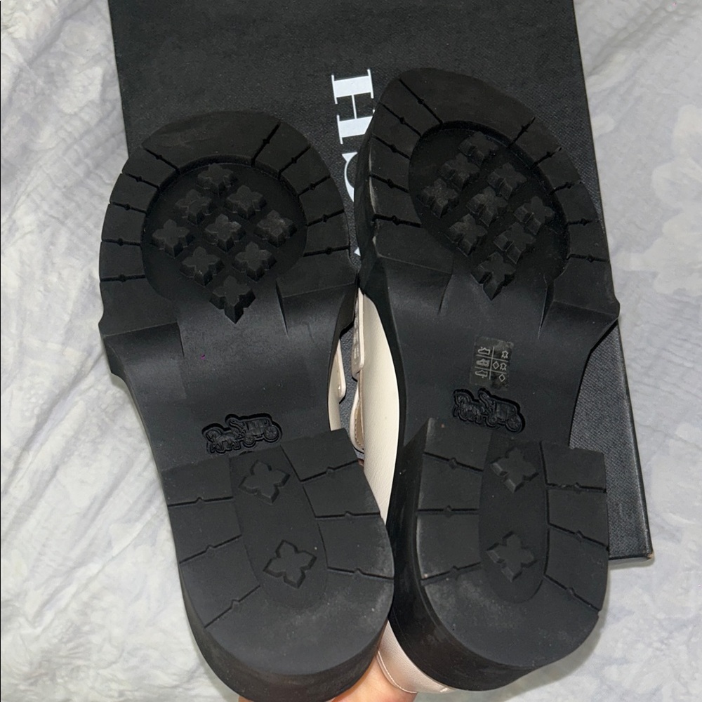 Coach Ivory and Black Platform Loafers - Picture 2 of 7